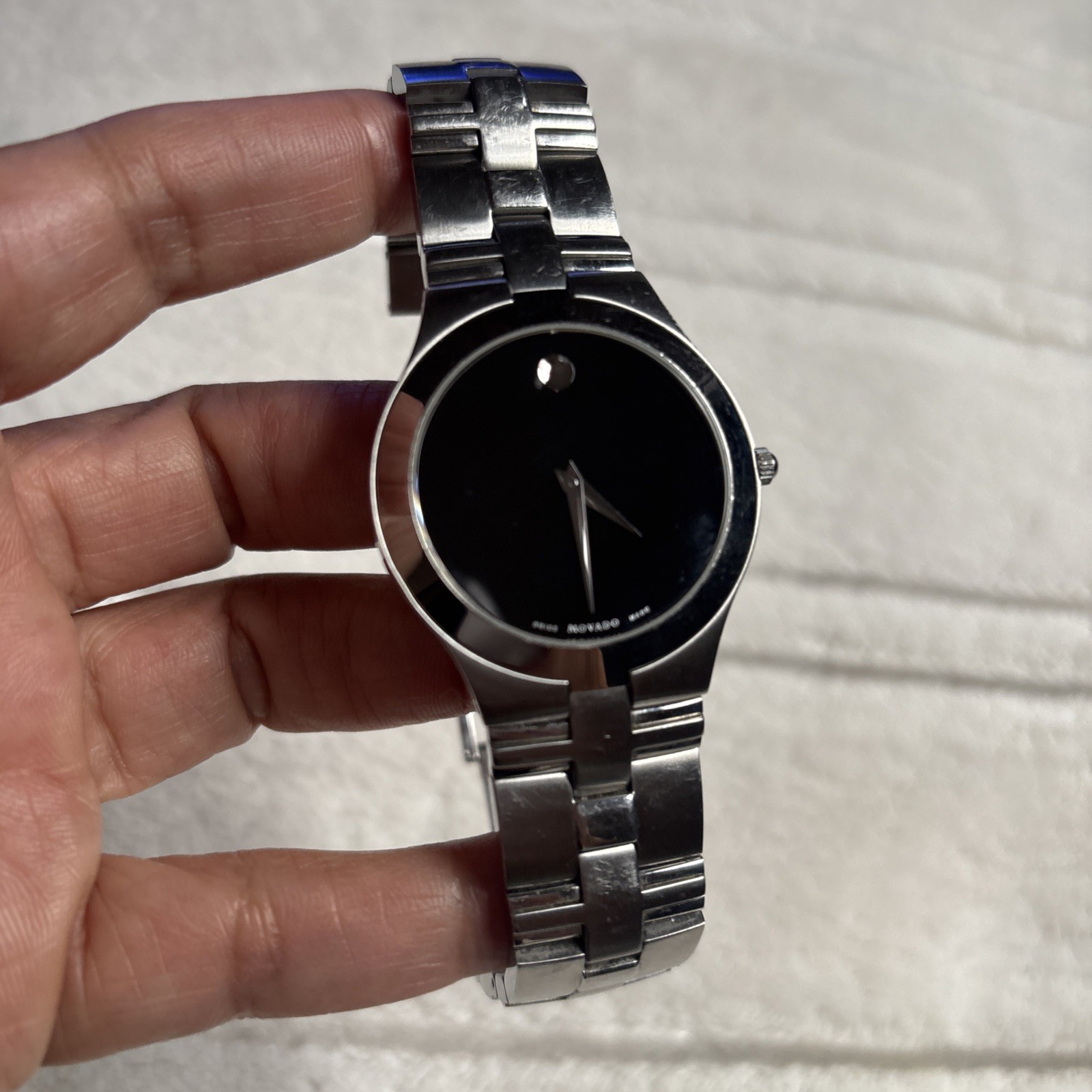 movado womens watch silver Used Works Needs New Battery & Cleaning 🧽