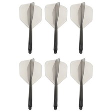 6Pcs 4BA Integrated Dart Shaft Flights Durable Dart Flight Set, Grey