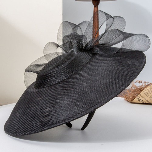 Hut mit breiter Krempe Netz Schleife Fascinator Hochzeit Kappe Braut Cocktail Tee Party Kleid Hut - Bild 20 von 28
