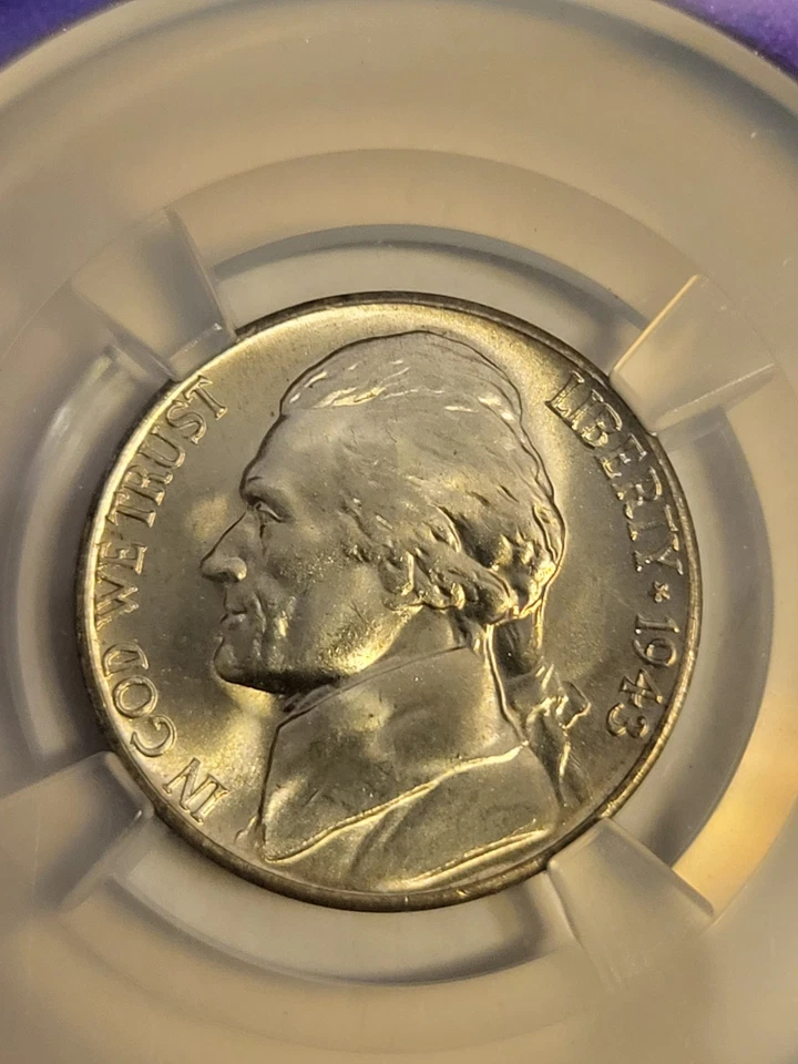 1943-S Silver Jefferson War Nickel,NGC MS66 5FS, PURPLE CORE BERT LABEL,GORGEOUS - Image 3 of 4