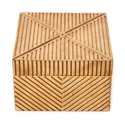 Vintage Decorative Wooden Keepsake Box Floral Embossed Lid Storage Jewelry