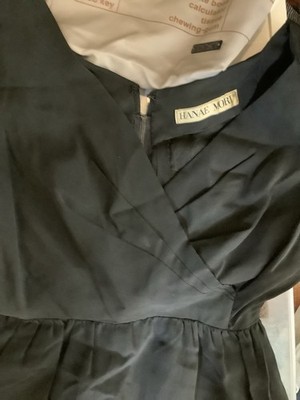 1960s Hanae Mori SILK LITTLE BLACK DRESS PLEATED BODICE fit Flare Mrs MAISEL Era