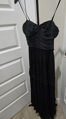 #ad NWT Aqua by Bloomingdales Black Pleated Bodice Cocktail Dress Size XS NEW $75.00