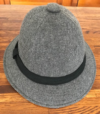 Vtg New York Hat Co Wool Cloche Hat Gray - Label L, Fits like Small/Med 22"