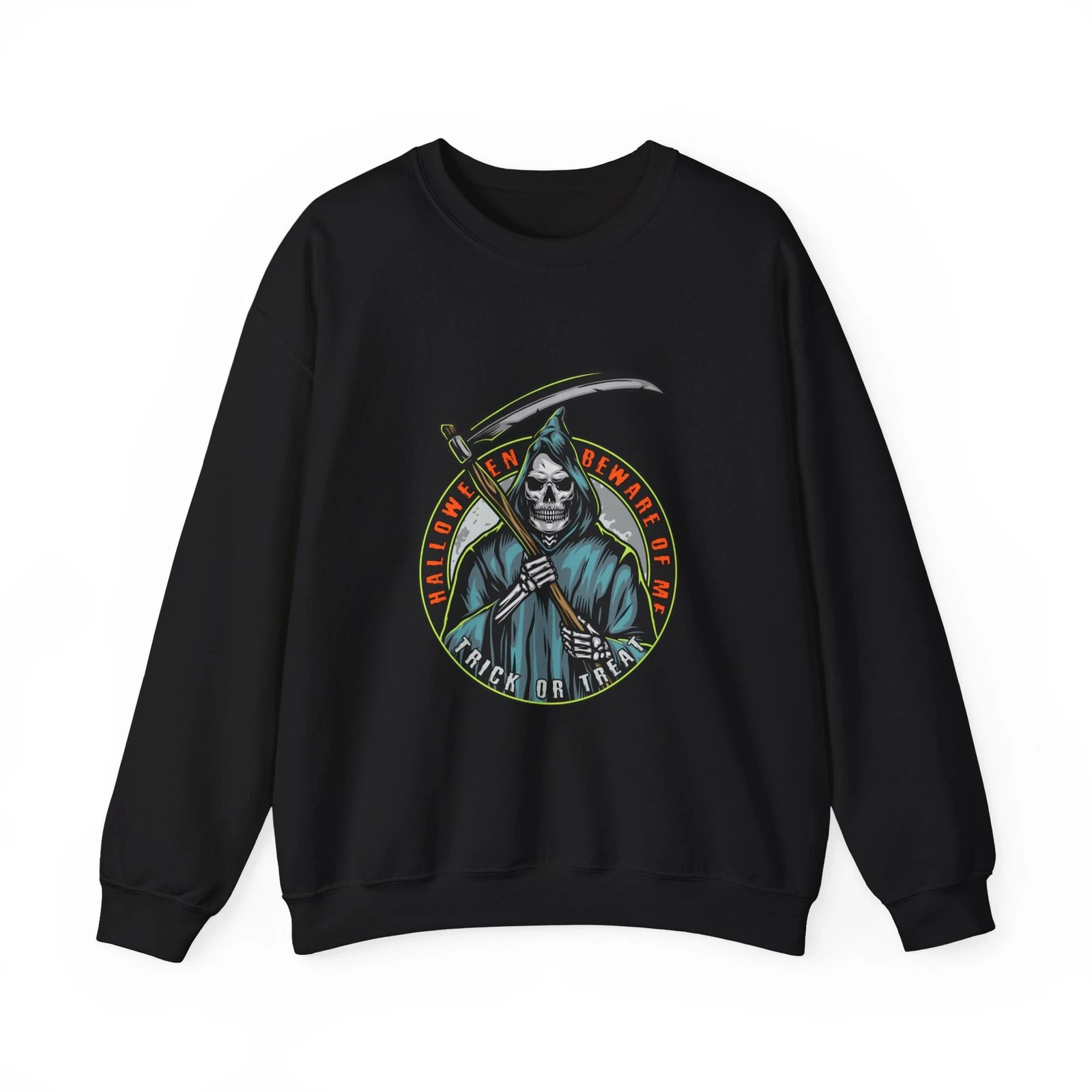 Spooky Grim Reaper Sweatshirt, Unisex Halloween Crewneck
