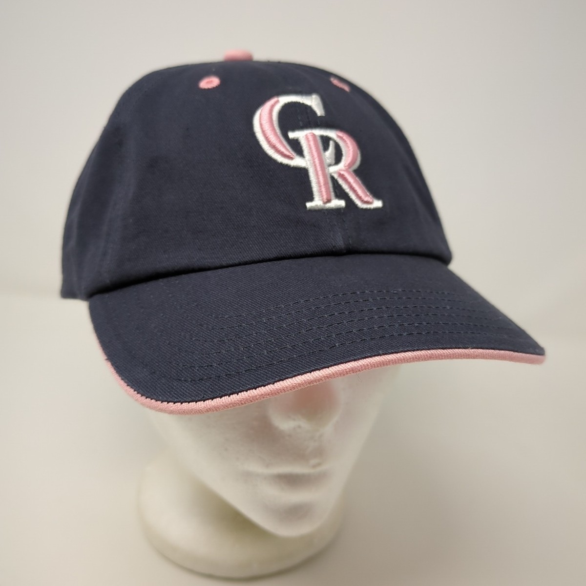 その他 b-up Colorado Rockies MLB Womens Navy Pink Cotton Adjustable Baseball