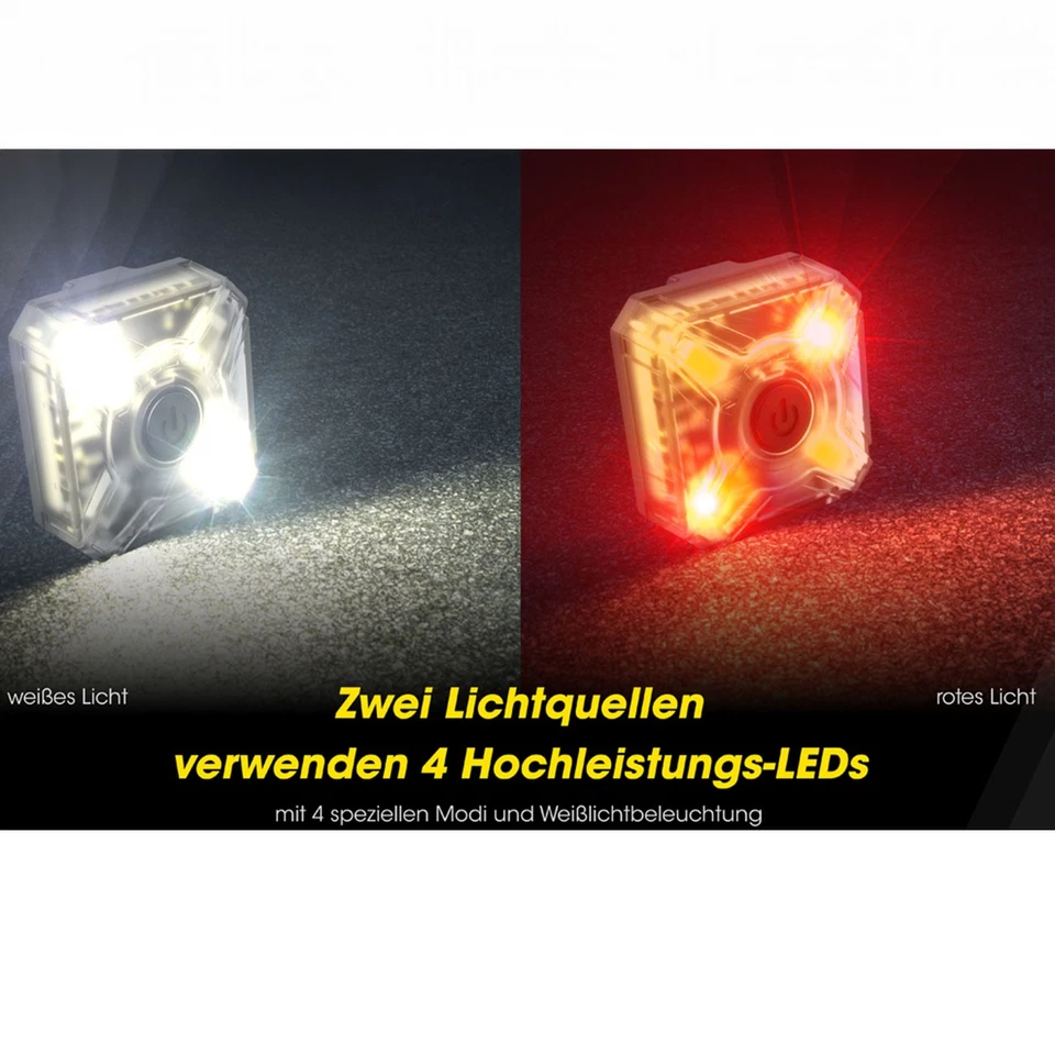 Nitecore NU05 V2 – Mini LED Warnlicht mit 40 Lumen Weißlicht, Rotlicht & USB-C - Bild 4 von 4