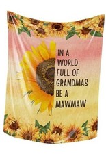 Mawmaw Gifts from Grandkids, Grandma Gifts for Mawmaw, Sunflower Flannel Throw