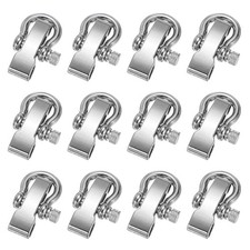 12Pcs Round Head Paracord Bracelet Shackle Buckle, Metal D Bow Shackle, White