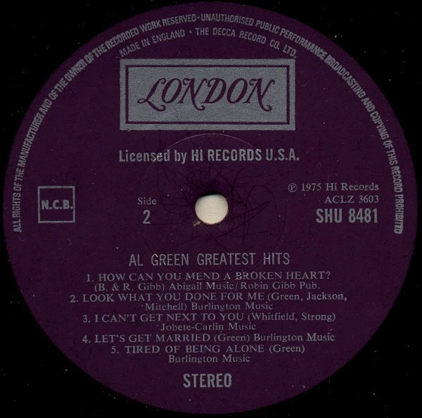 Al Green - Greatest Hits (LP) (Near Mint (NM or M-)) - 3794364536 - Image 4 of 4