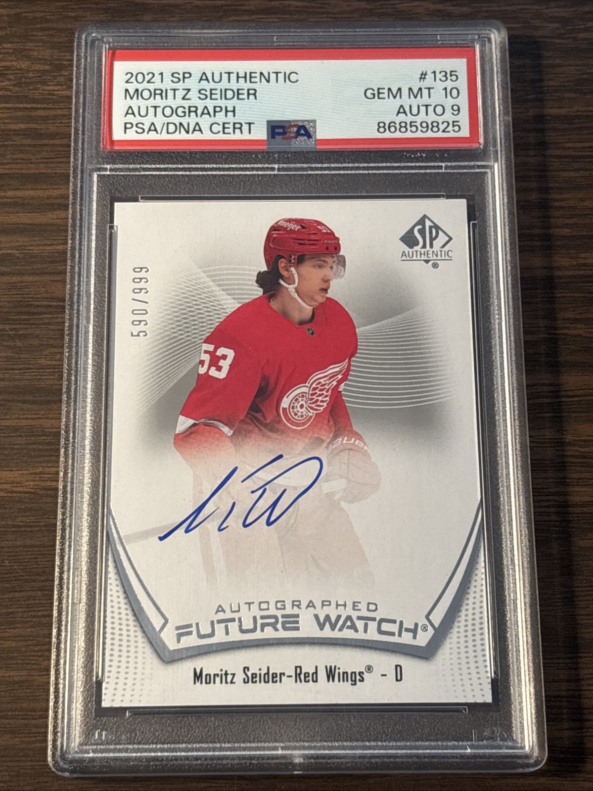 2021-22 SP Authentic MORITZ SEIDER RC Future Watch ROOKIE AUTO /999 PSA 10 GEM