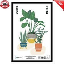 27x40 Poster Frame Black Flat Profile Wall Photo Picture Frame Sleek Lightweight