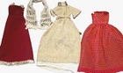 Vintage 1970s Barbie Fashion Doll Lot of Party Red Dresses Set of 3
