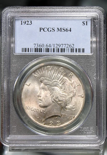 1923 Peace Dollar - PCGS Graded MS64 !!