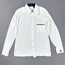 Vintage Givenchy Chesa Shirt Mens Large Designer Knit Preppy Ivy 70s Logo White
