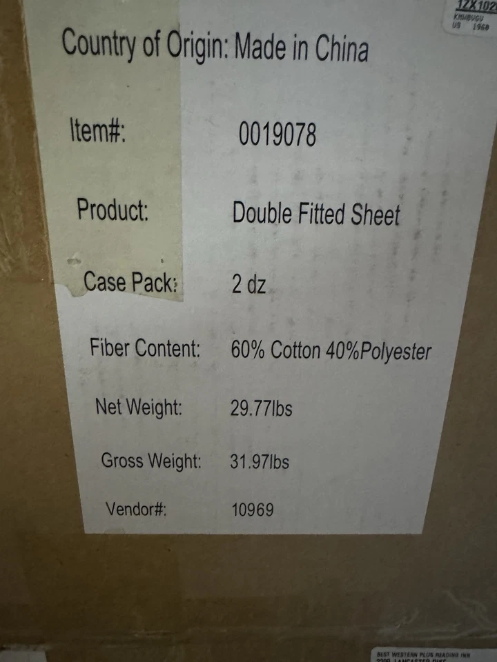 24PK Manchester Mills Full T200 Fitted Sheet White 2 Dozen Case 54x80x12 Hotel - Image 2 of 2