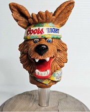 VTG 1992 COORS LIGHT SILVER BULLET BEER WOLF Beer Tap Handle Excellent Condition