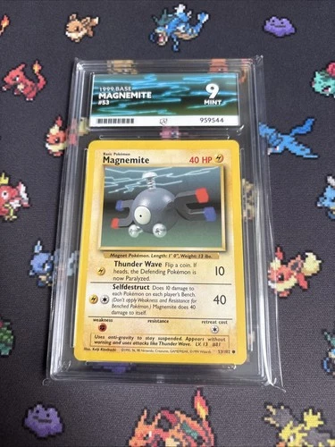 Pokémon 1999 Base Magnemite #53 Ace 9 MINT