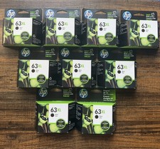 LOT OF 9 Genuine HP 63XL Black High Yield Ink Cartridge OEM Sealed Expired