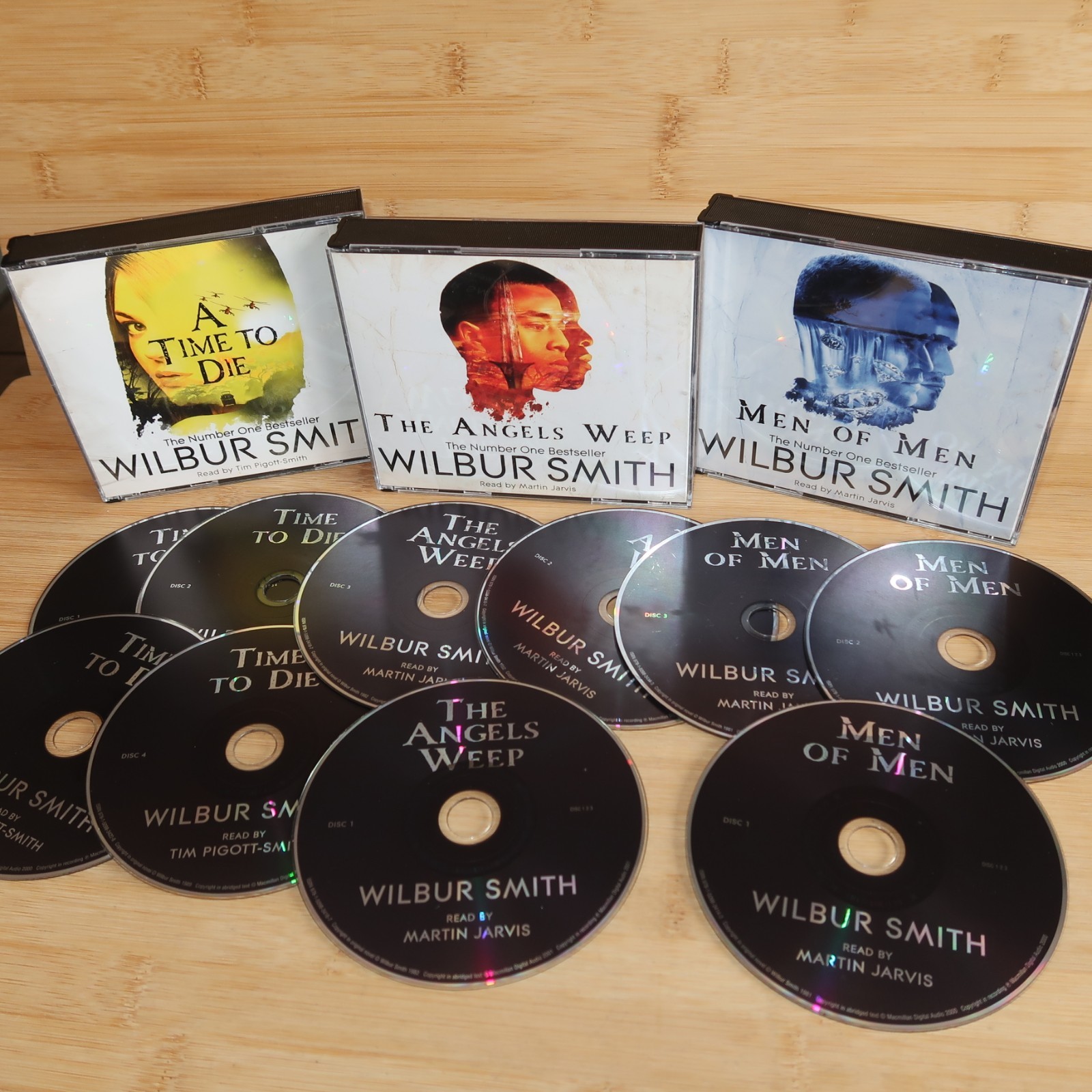 Wilbur Smith CD Audio Book Bundle x 3 Time to Die Men of Men Angels Weep