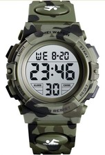 SKMEI Fashion Kids Boy Girls Sport Watch Colorful LED Camouflage 50m Waterproof 
