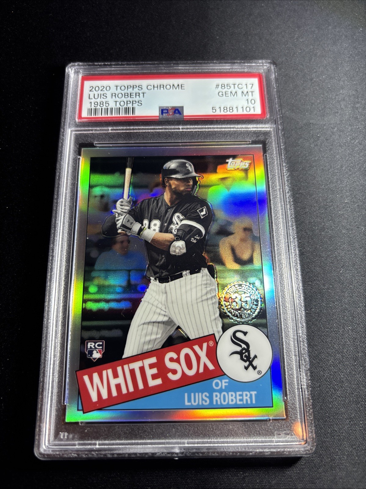 2020 Topps Chrome Luis Robert 1985 PSA 10 Rookie #85TC-17 White Sox