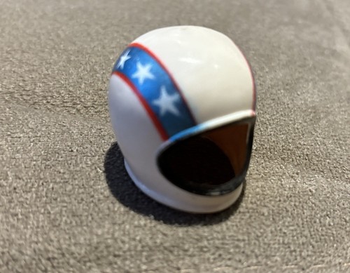 Vtg Original Evel Knievel Action Figure Blue/ Red Stripe Helmet Ideal Stunt