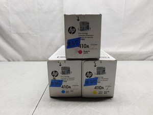 Lot of 3 New HP 410A Yellow,Cyan&Magenta Toner Cartridges #35 (LVRC-47699,98,97)