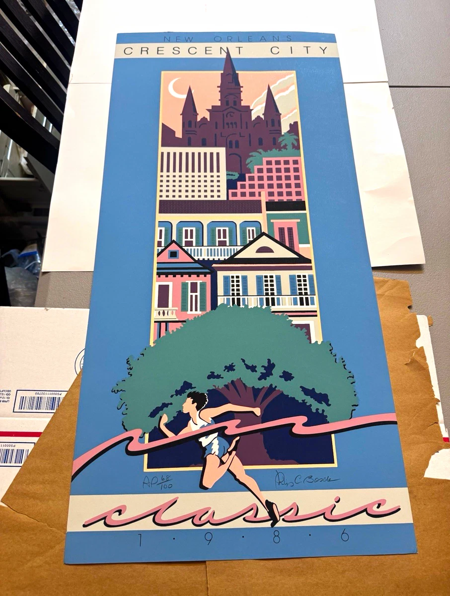 Vintage 1986 Crescent City Classic Poster Signed Philip Bascle Artist Proof 10K