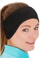 Black TYNDALE FR Polar Fleece Headband Ear Muff Warmer Head Wrap Cold 
