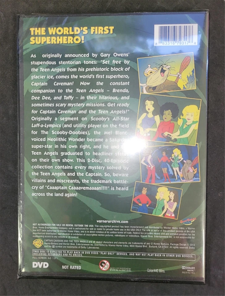 Captain Caveman The Complete Series 2 Disc DVD Set Hanna Barbera Foto 2 de 2