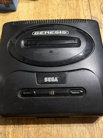 Sega Genesis Model 2 MK-1631 Black W/ 2 Controllers And Sonic 2 Game (untested)
