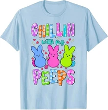 Chillin With My Peeps Easter Bunny Funny Gifts Cute Unisex T-Shirt