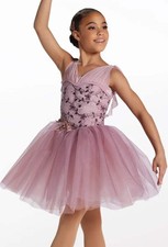 Dance Costume Medium Child Pink Weissman 16263 Ballet YAGP Glitter Embroidery