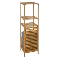 Badezimmerregal Standregal Badregal Mit WäSchekorb 3 EinlegeböDen Bambus 118Cm