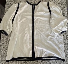 Oscar de la Renta VINTAGE Saks Fifth Avenue Oversized M Cotton Tunic Puff Sleeve