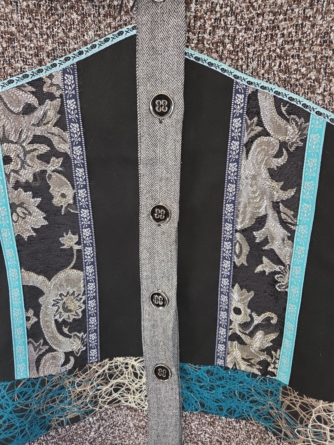 Dor Dor Couture Jacket Womens Patchwork Brocade F… - image 4