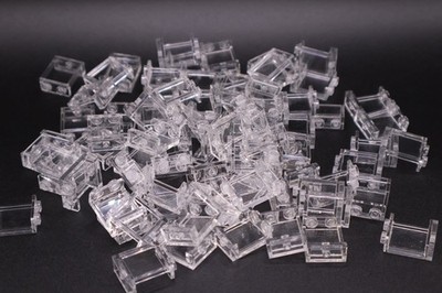 25 x Lego Panel 1 x 2 x 2 - Hollow Studs trans clear inv 352