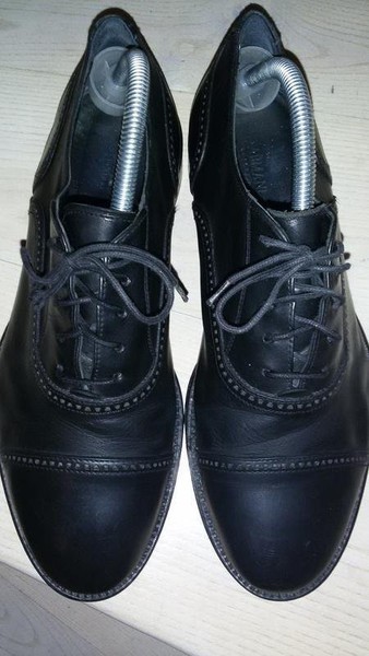 Men Armani Collezioni Heels Black Leather 42
