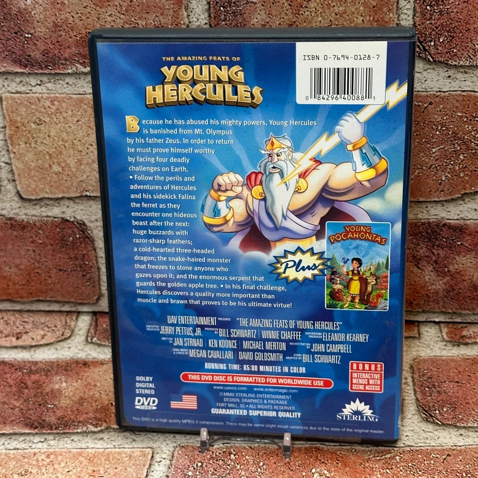 The Amazing Feats Of Young Hercules DVD Used Animated Adventure + Pocahontas - Image 2 of 4