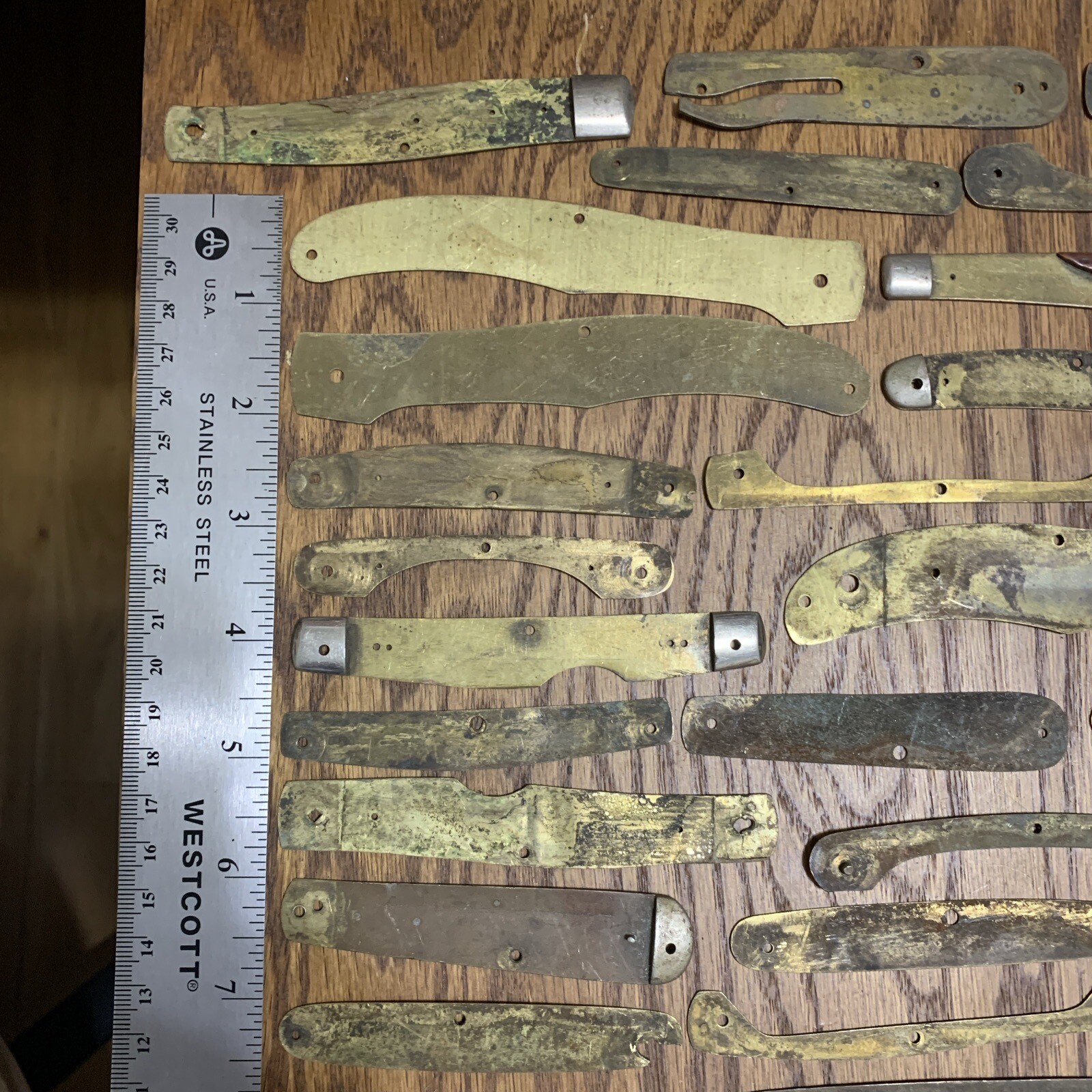 Vintage Pocket Knife Brass Liners Bolsters Parts Repair eBay