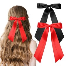 Hair Bows Silky Satin Bow Hair Clips Hair Ribbon for Women Hair Barrettes All...