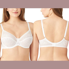 NEW 65 Wacoal  34G US  Net Effect Underwire Full Coverage Bra in White T1136