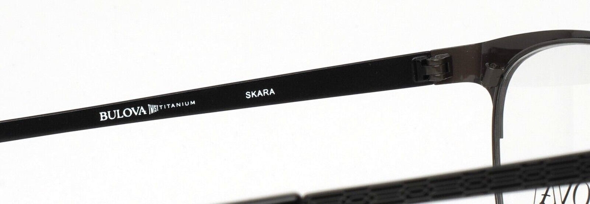 BULOVA Skara Black Womens Semi Cat Eye Full Rim Eyeglasses 