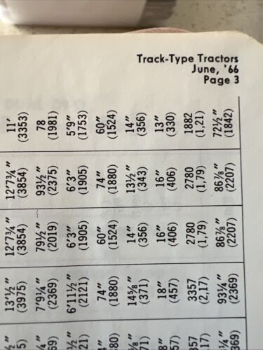 1965 CATERPILLAR EARTHMOVER PERFORMANCE HANDBOOK ‘66 SPEC SHEETS Vintage Scarce - Picture 3 of 17