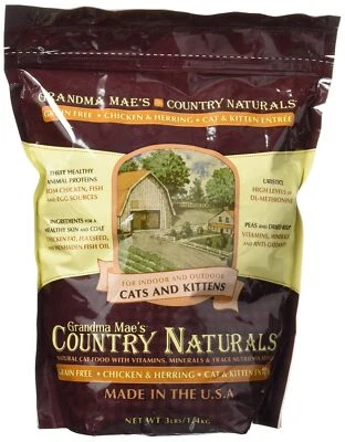 STEPHANIE IMPORTS Grandma Mae's Country Naturals Grain Free Dry Cat & Kitten Food 3 LB Chicken ...