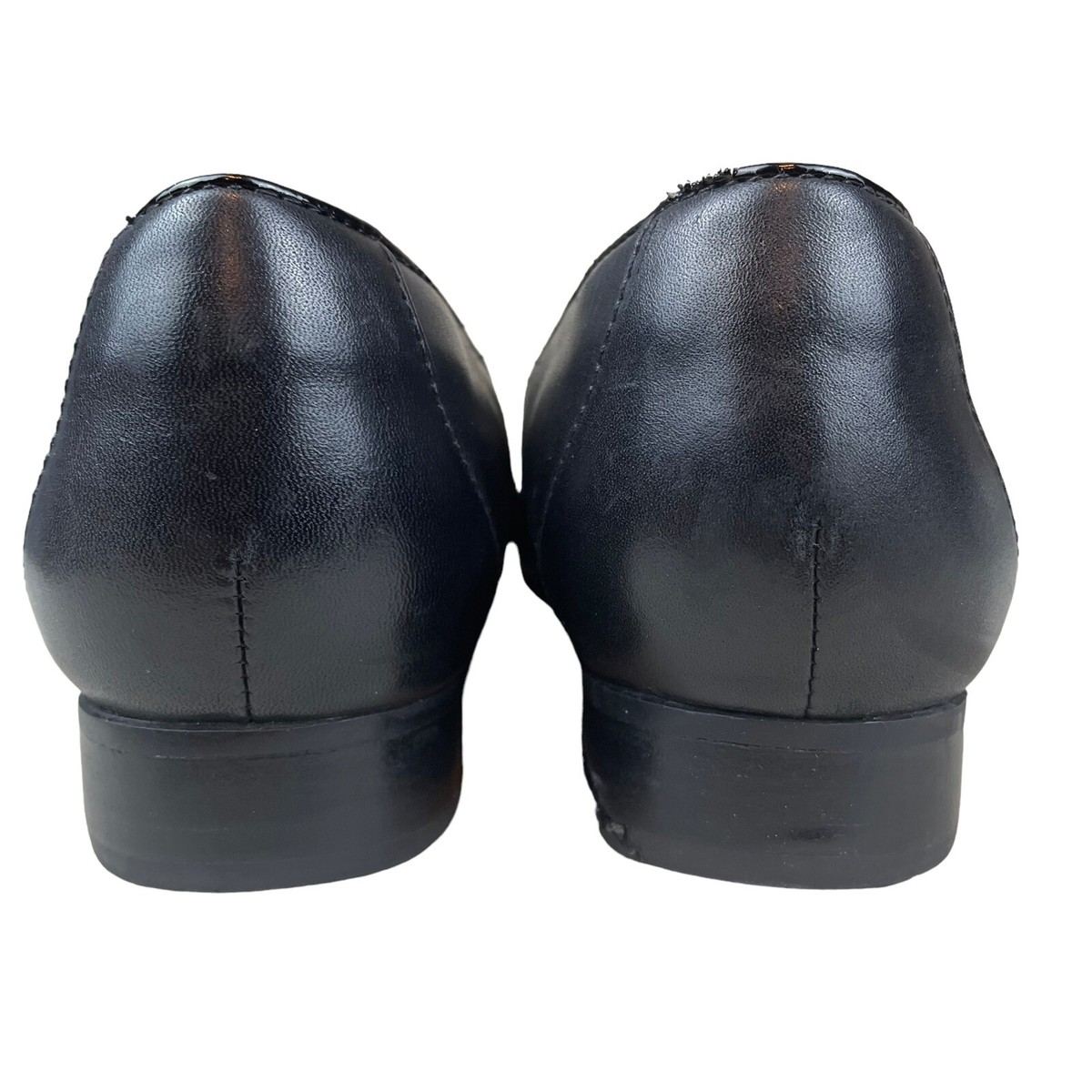Clarks Unstructured Women's 7 M Slip On Loafer Black Leather Flat