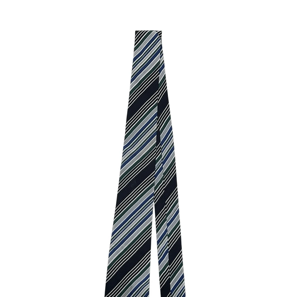 Corbata ajustable Christian Dior para hombre a rayas 100 % seda diseñador en punta Foto 2 de 4