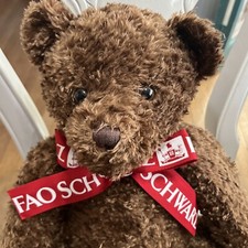 2003 FAO Schwarz Fifth Avenue Jointed Brown Large Teddy Bear Plush 24" Tall Toy