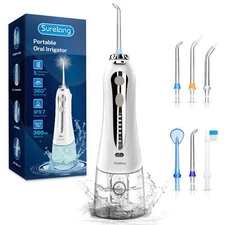 Cordless Water Flosser Floss Dental Oral Irrigator Teeth Cleaner 5 Tip Xmas Gift